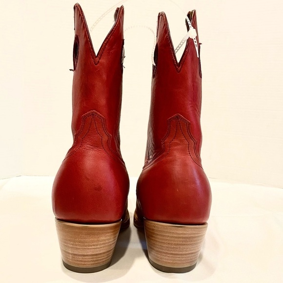 NEW — Black Star Matador Western Booties Cherry Red Size 11 - Picture 6 of 14